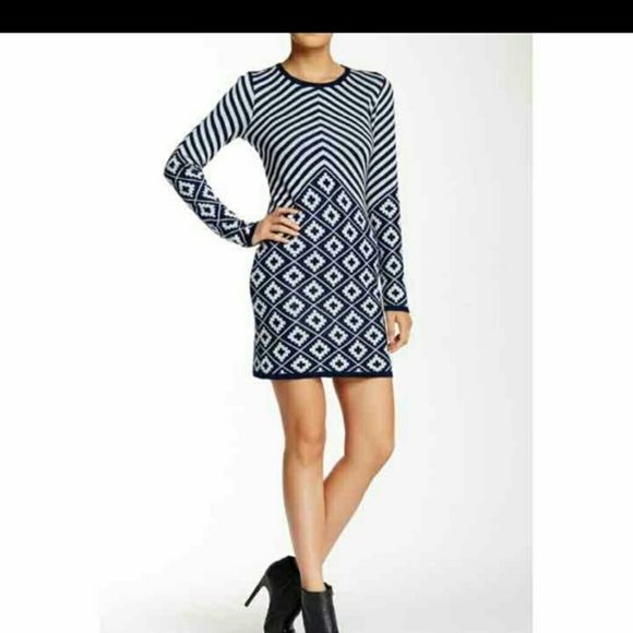 Ivory and Black Sweater Dress - Picture 3 of 4